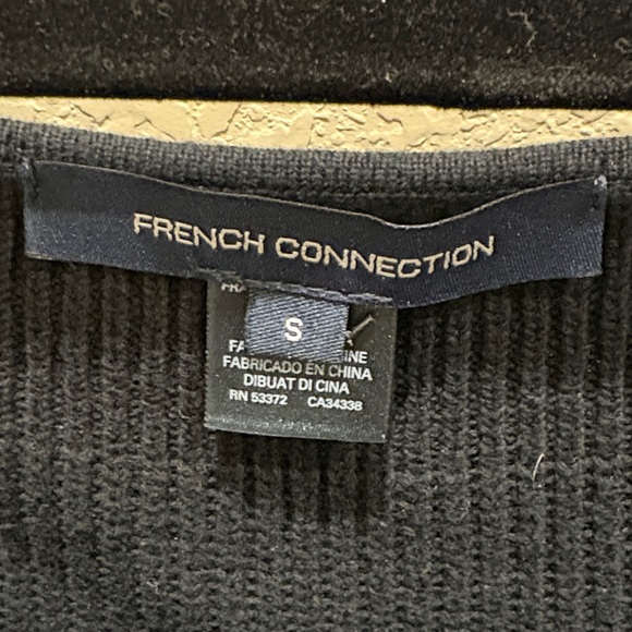 French Connection Black Square-Neck Knit Sweater with Floral Appliqué Sleeves - Picture 2 of 6